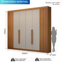 Ver imagem 3 de Guarda-roupa Casal 6 Portas 6 Gavetas São Carlos - Leifer Móveis:cinamomo/off