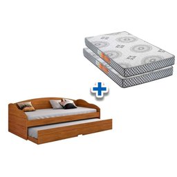 Colchão Solteiro Pérola Polar (2un) + Sofá Cama Funny Iii C/ Auxiliar Cinamomo - 8