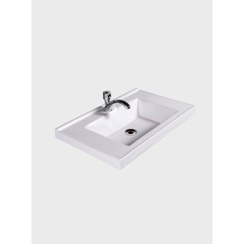 Pia de Banheiro Embutir 60cm Branco Milano - On Móveis