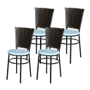 Ver imagem 1 de Conjunto 4 Cadeiras Preta para Cozinha Hawai Café com Assento Estampado:floral Gelo