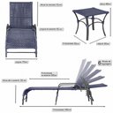 Ver imagem 2 de 2 Espreguiçadeira Catar e 1 Mesa Garden Cor Preta Corda Náutica