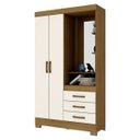 Ver imagem 2 de Guarda-roupa de Solteiro Briz 2 Portas 3 Gavetas B64