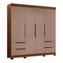 Ver imagem 7 de Guarda-Roupa Casal 4 Portas 4 Gavetas Doble Marrom/Nogueira/Capuccino