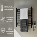 Ver imagem 4 de Toalheiro Termico Grande de Parede Preto Larcant 220v