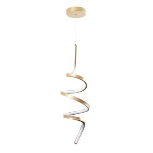 Pendente Led Spin 3000k 18w Metal Dourado Sl Iluminação