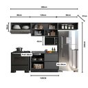 Ver imagem 2 de Cozinha Moderna Etna com Basculantes 280cm 4 Peças Poliman Móveis
