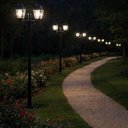 Ver imagem 2 de 4 Postes Luminária Preto para Áreas Externas para 2 Lâmpadas Lente Transparente