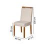 Conjunto Mesa de Jantar Pés em Madeira Maciça Atlanta Moveis House Bege 3b - 6