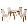 Conjunto Mesa de Jantar Pés em Madeira Maciça Atlanta Moveis House Bege 3b - 2