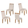 Conjunto Mesa de Jantar Pés em Madeira Maciça Atlanta Moveis House Bege 3b - 3