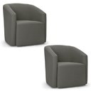 Ver imagem 1 de Poltrona Decorativa Orgânica Kit 2 Stella Max Suede Grafite D03 - D’Rossi