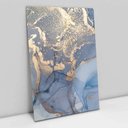 Ver imagem 1 de Quadro Decorativo em Canvas Abstrato Mármore Azul Perolado TaColado Borda Infinita 90 x 60cm