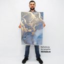 Ver imagem 2 de Quadro Decorativo em Canvas Abstrato Mármore Azul Perolado TaColado Borda Infinita 90 x 60cm
