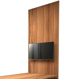 Conjunto Sala de Reunião Mesa 1,80m Painel para Tv Nogal F5 Cor:nogal com Preto - 3