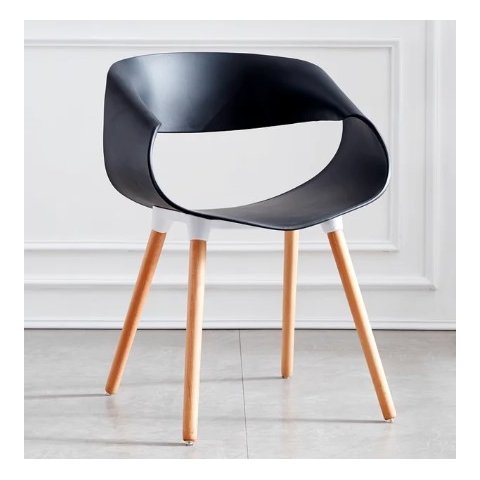 Kit 2 Cadeiras de Jantar Onda Preta Poltrona Confortável Grande White Arrow