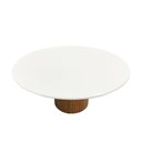 Ver imagem 3 de Mesa de Jantar Capri 6 Lugares Redonda MDF Laminado Ø150CM Amêndoa Branco Vidro Off White