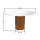 Ver imagem 2 de Mesa de Jantar Capri 6 Lugares Redonda MDF Laminado Ø150CM Amêndoa Branco Vidro Off White