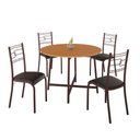 Ver imagem 1 de Conjunto Sala de Jantar Ella 90cm 4 Cad Marrom C- Preto
