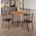 Ver imagem 2 de Conjunto Sala de Jantar Ella 90cm 4 Cad Marrom C- Preto