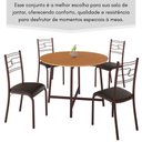 Ver imagem 3 de Conjunto Sala de Jantar Ella 90cm 4 Cad Marrom C- Preto
