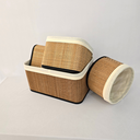 Ver imagem 5 de Conjunto Cestos Organizadores - Bambu - Forrados 4 Peças