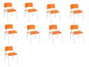 Ver imagem 2 de Kit 9 Cadeira Iso Infantil Creche, Escola Base Branco Laranja