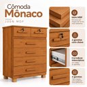 Ver imagem 5 de Cômoda Grande Mônaco 6 Gavetas 2 com Chave 100% MDF Yescasa