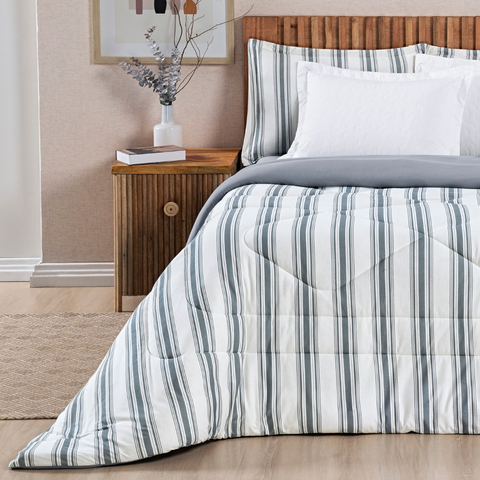 Cobredrom Casal Queen Size Grosso Scarlett 100% Algodao Extra Macio Marin:cinza