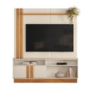 Ver imagem 1 de Estante Home Theater Fortaleza 1.6 Off White/Canela para TV até 60” - Mobler