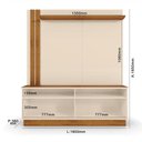 Ver imagem 4 de Estante Home Theater Fortaleza 1.6 Off White/Canela para TV até 60” - Mobler