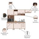 Ver imagem 5 de Cozinha Compacta Barcelona 11 Portas e Balcão de pia em MDP Poliman Móveis