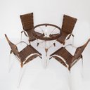 Ver imagem 4 de Conjunto Chaise, 4 Cadeiras, Mesa e 2 Espreguiçadeiras Em Alumínio Trama Original