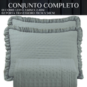 Ver imagem 6 de Cama Posta Queen Ellie 300 Fio Colcha Luxo 100% Algodao Bordado:cinza