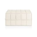 Ver imagem 4 de Puff de Couro Legítimo Decorativo 80x60x40 cm Queen Branco Off White