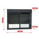 Ver imagem 4 de Janela Alumínio Elite 2F.Moveis c/Persiana Integ.120 x 150 V.Liso Preto Brimak