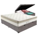 Ver imagem 1 de Cama Box com Baú Cinza e Colchão Casal King Best Anjos