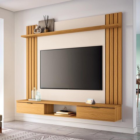 Painel Home Suspenso Solus Tv até 70 Polegadas Cinamomo/off White