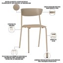 Ver imagem 2 de Kit 06 Cadeiras Empilhável Fixa Atom F02 Base Aço Nude - Lyam Decor