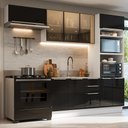 Ver imagem 1 de Armário de Cozinha Completa 270 cm Branco/Preto Lux Madesa 08