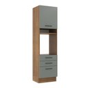 Ver imagem 1 de Torre Quente Armário de Cozinha 60 cm 1 Porta 3 Gavetas Rustic/Cinza Agata Madesa