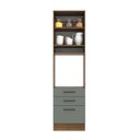 Ver imagem 4 de Torre Quente Armário de Cozinha 60 cm 1 Porta 3 Gavetas Rustic/Cinza Agata Madesa