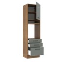 Ver imagem 6 de Torre Quente Armário de Cozinha 60 cm 1 Porta 3 Gavetas Rustic/Cinza Agata Madesa