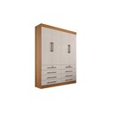 Ver imagem 1 de Guarda-roupa 4 Portas 8 Gavetas Cinamomo/off Mônaco1.6 D'doro