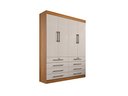 Ver imagem 1 de Guarda-roupa 4 Portas 8 Gavetas Cinamomo/off Mônaco1.6 D'doro