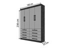 Ver imagem 5 de Guarda-roupa 4 Portas 8 Gavetas Cinamomo/off Mônaco1.6 D'doro