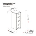 Ver imagem 5 de Gaveteiro Arquivo 4 Gavetas Maxxi 