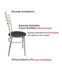 Ver imagem 5 de Cadeira de Jantar em Metal para Cozinha Lanchonetes Restaurantes Preta com Estofado Bege