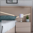 Ver imagem 3 de Kit 02 Abajur Branco Quarto Madeira Torneado Cúpula