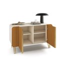 Ver imagem 5 de Buffet Benvenuto Mdp/mdf Decorativo Sala de Estar com Pés em Aço Off White/cinamomo G26 - Hb Móveis