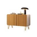 Ver imagem 2 de Buffet Benvenuto Mdp/mdf Decorativo Sala de Estar com Pés em Aço Off White/cinamomo G26 - Hb Móveis